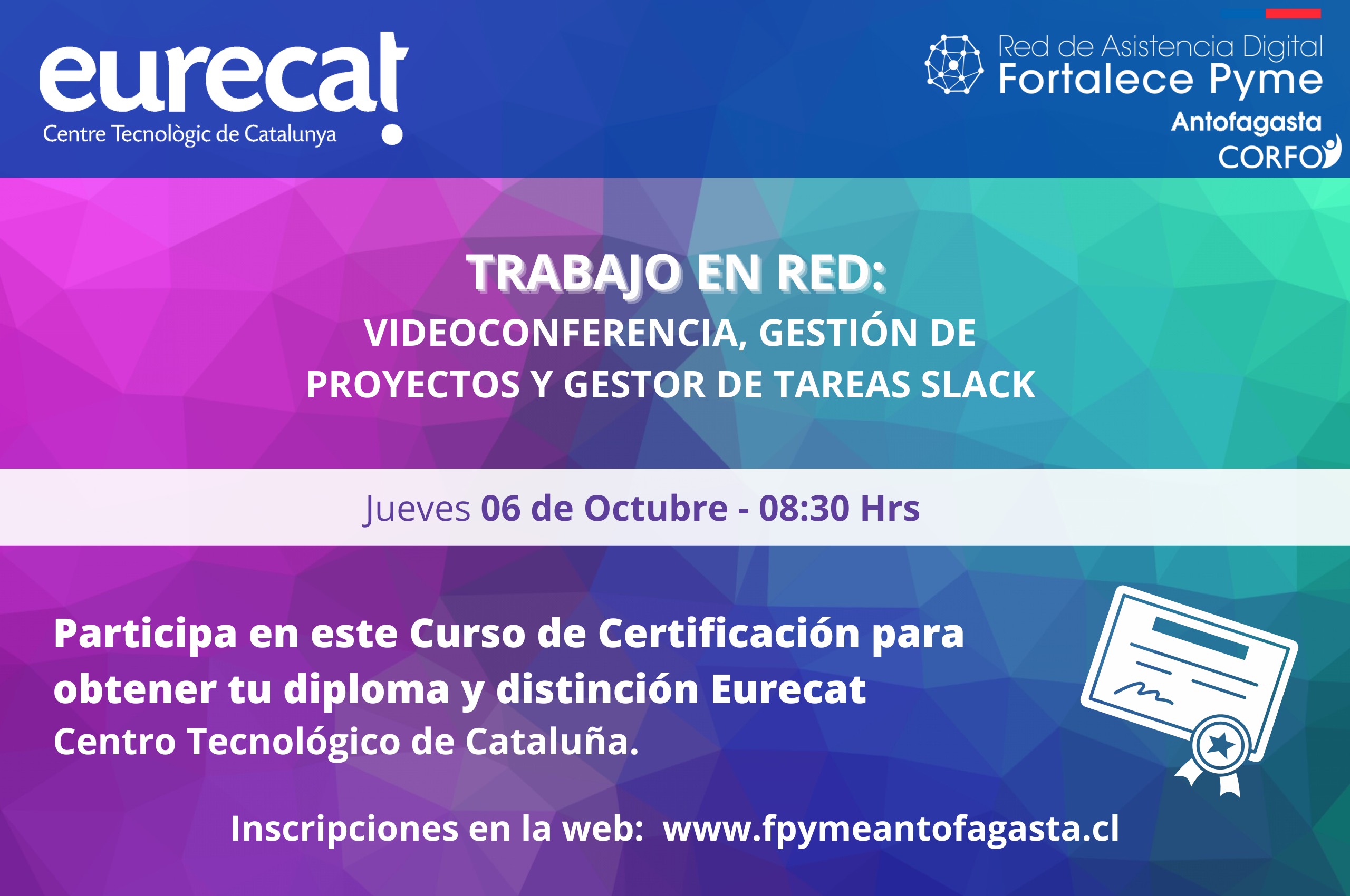 Fortalece Pyme Antofagasta te invita a participar de los Cursos de Digitalización Eurecat del Centro Tecnológico de Cataluña España